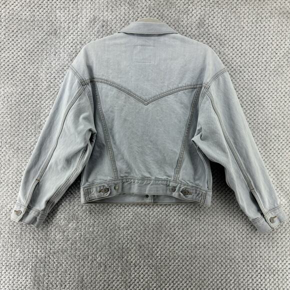 Levi's Premium Jacket Womens S Blue Light Wash Rigid Denim Trucker Retro - Picture 8 of 15